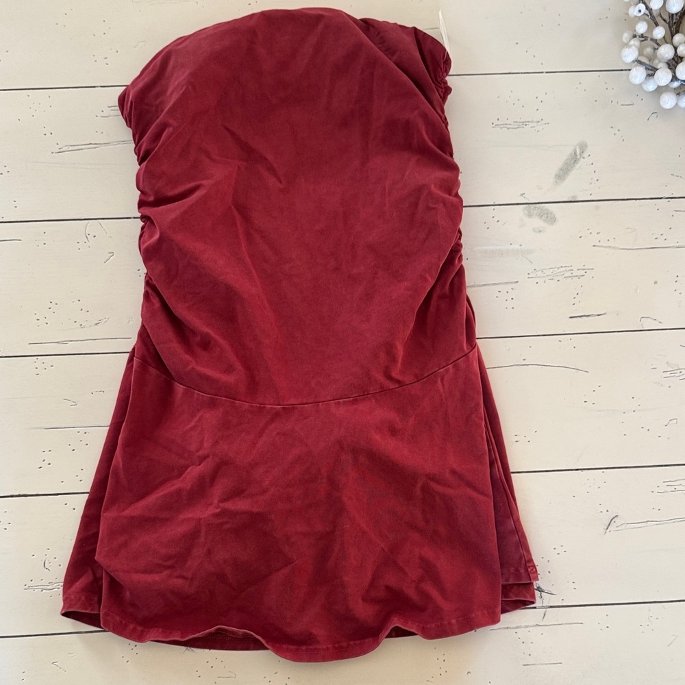Aerie Strapless Red Dress